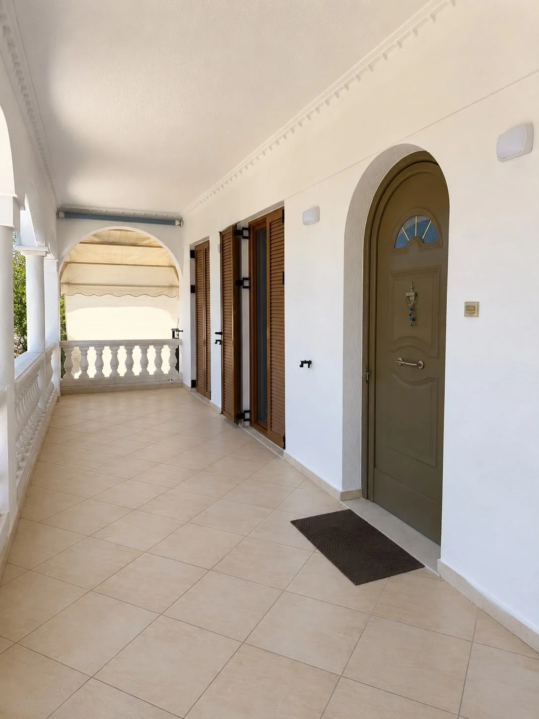 The apartment's front terrace